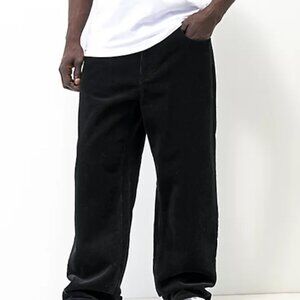 Empyre Men's Loose Fit Black Corduroy Skate Pants MEDIUM